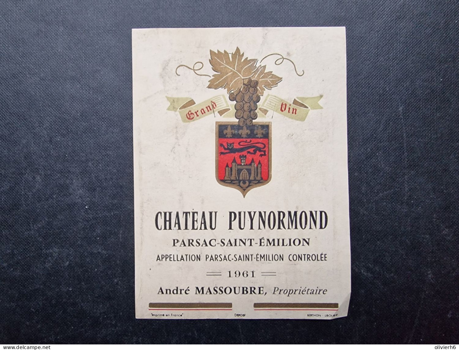 LOT 5 ETIQUETTES DE VIN (M23XX) Château PUYNORMOND LA SABLIERE ROUFFIAC CITRAN LACROIX GANDINEAU MEYNEY (9 Vues) - Bordeaux