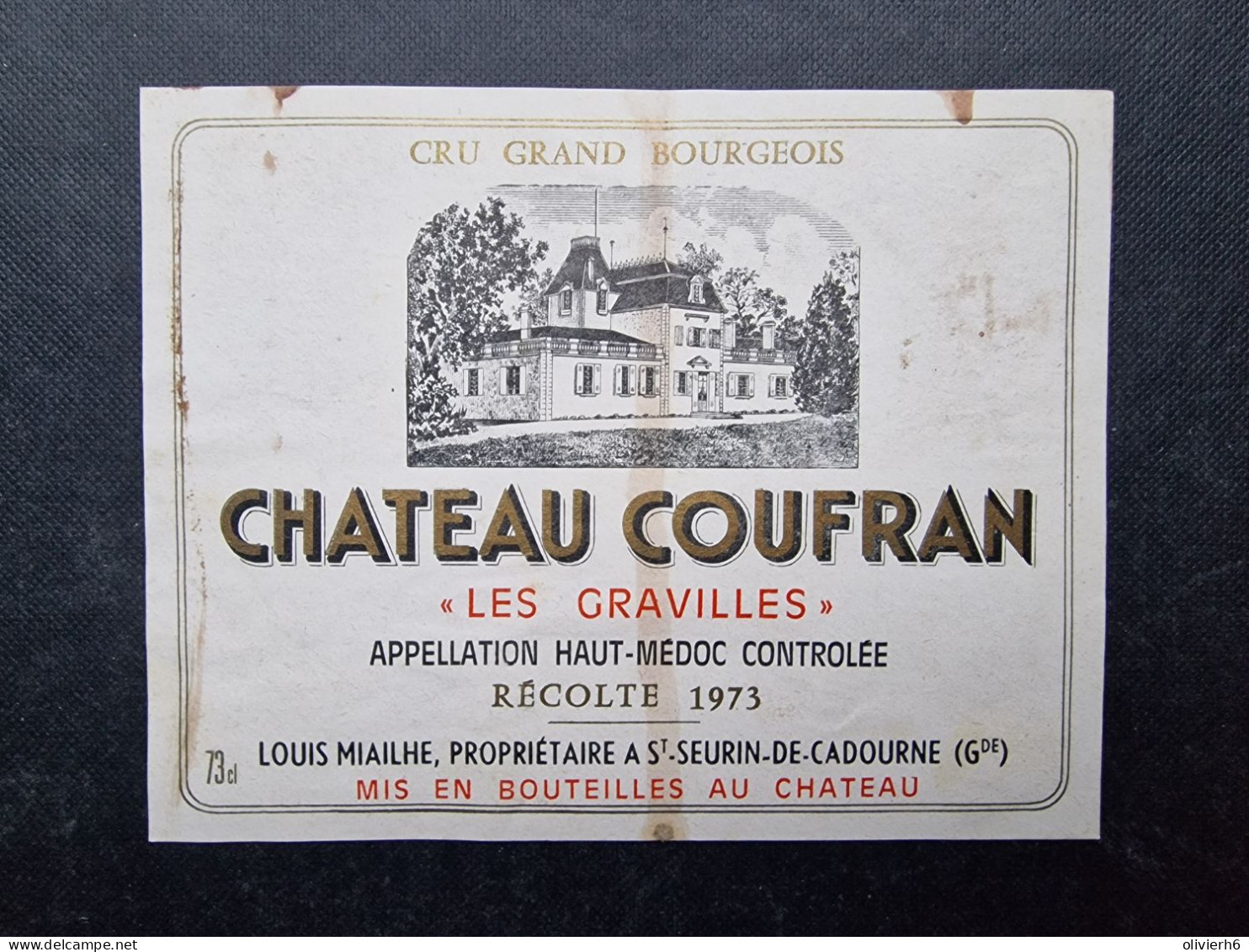 LOT 5 ETIQUETTES DE VIN (M23XX) Château COUFFRAN CROQUE MICHOTTE GRAND BARRAIL MOUTON A 5 PATTES (7 Vues) - Bordeaux
