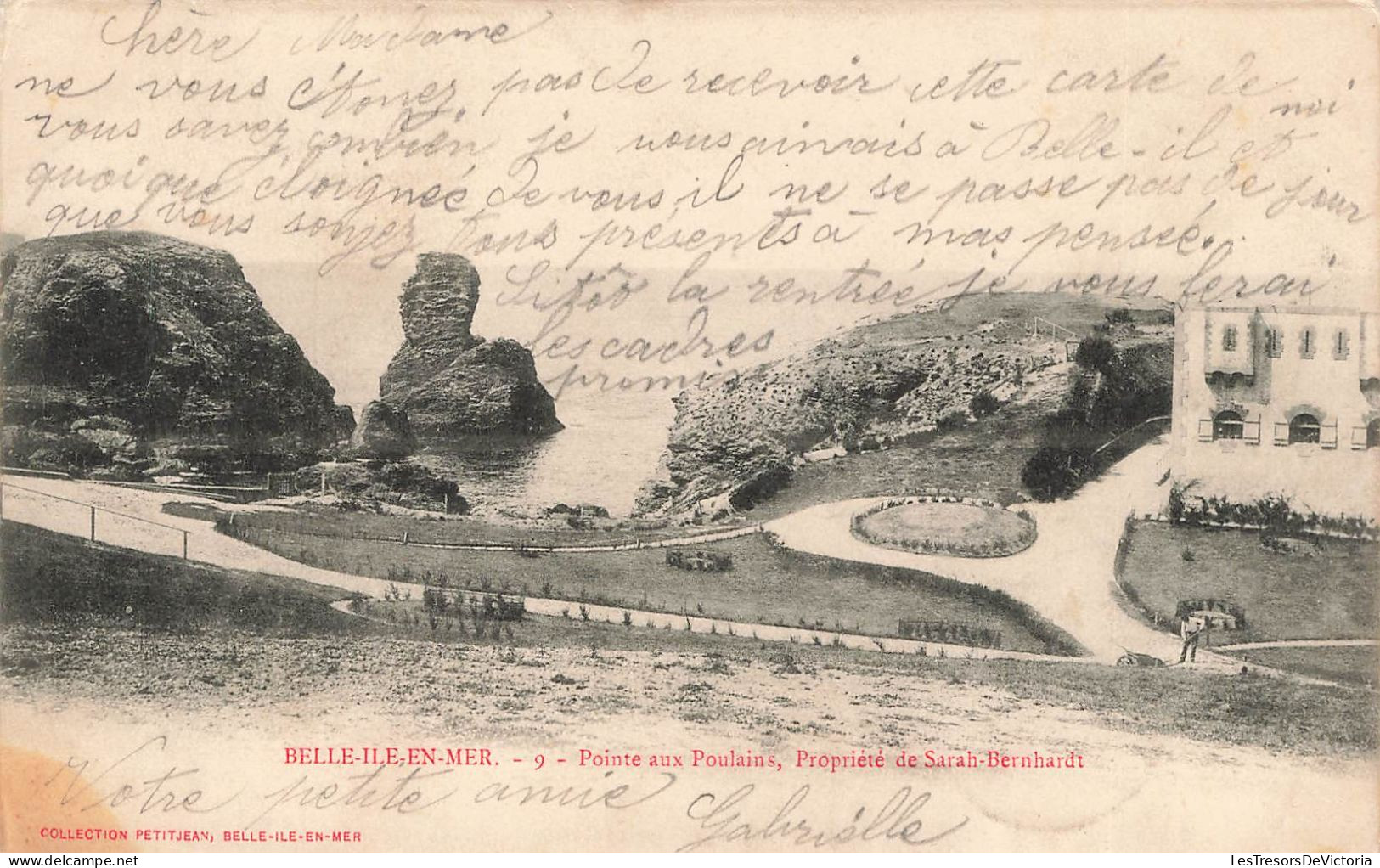 FRANCE - Belle Isle En Mer - Pointe Aux Poulains, Propriété De Sarah Bernhardt - Dos Non Divisé - Carte Postale Ancienne - Belle Ile En Mer