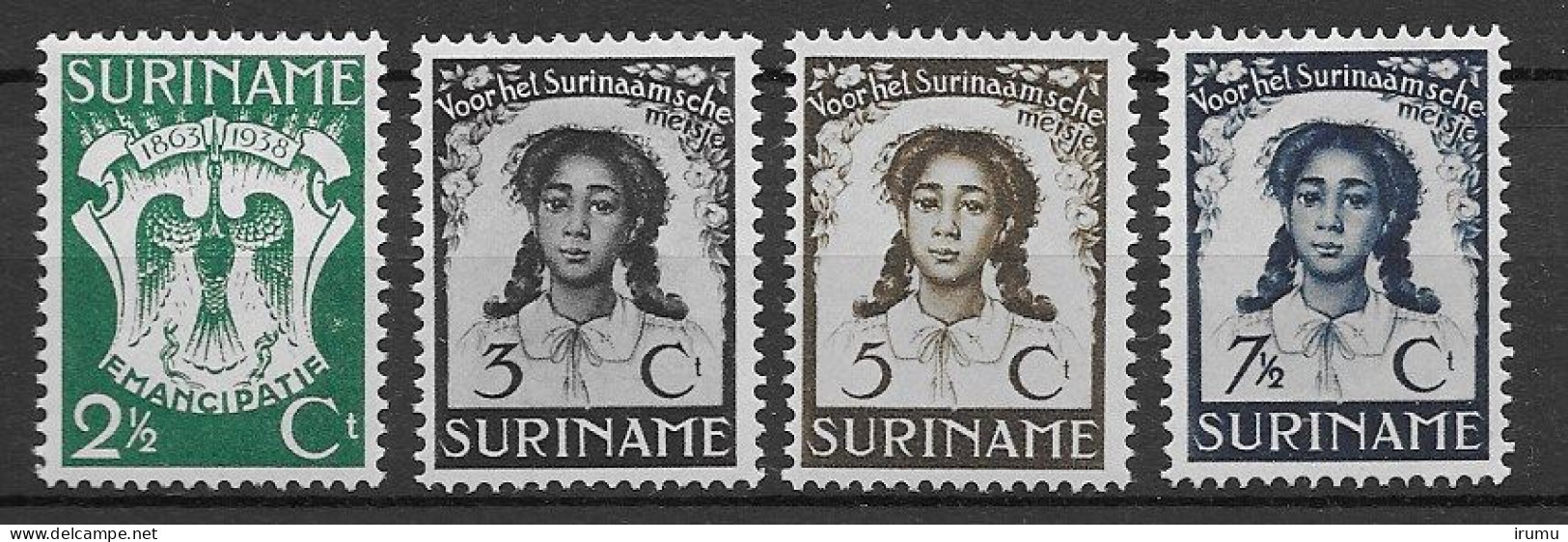 Suriname 1938, NVPH 183-6 MH, Kw 9 EUR (SN 2677) - Suriname ... - 1975