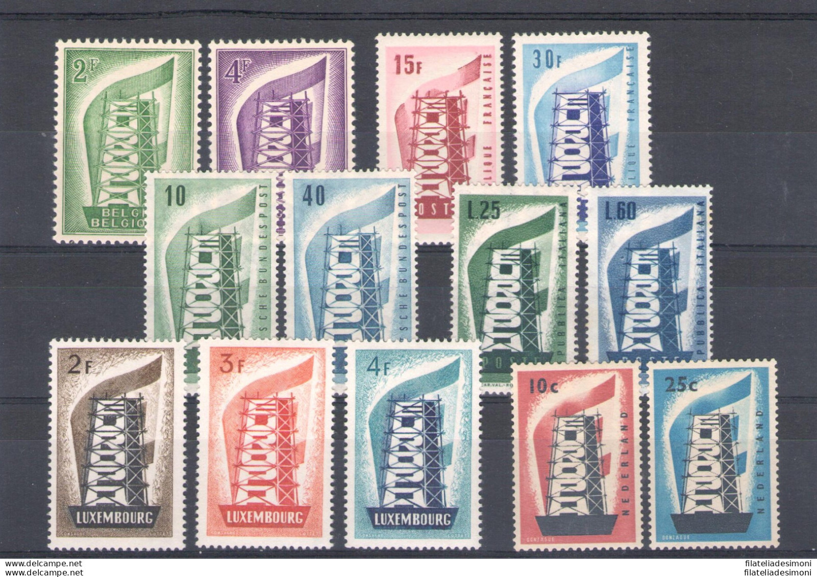 1956 EUROPA CEPT, Annata Completa, Francobolli Nuovi ,  6 Paesi 13 Valori , MNH* - Années Complètes