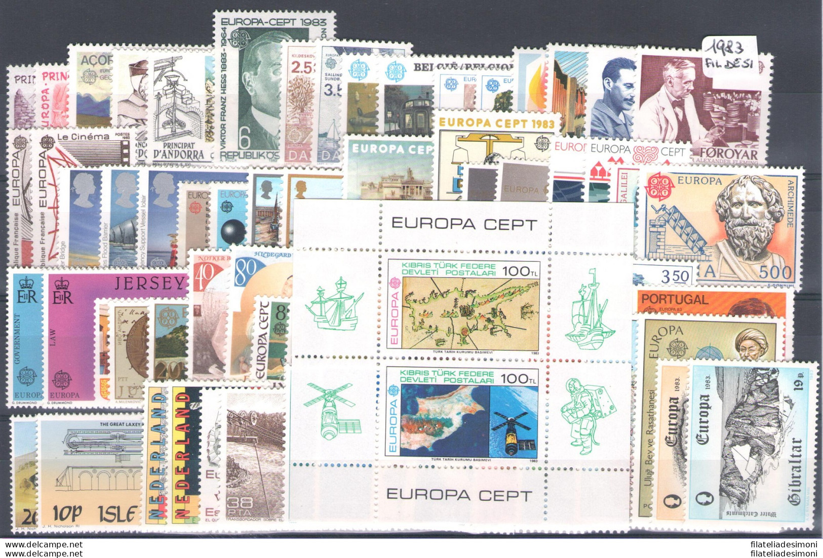 1983 EUROPA CEPT Annata Completa "Grandi Opere Genere Umano" 35 Paesi 69 Valori - Full Years