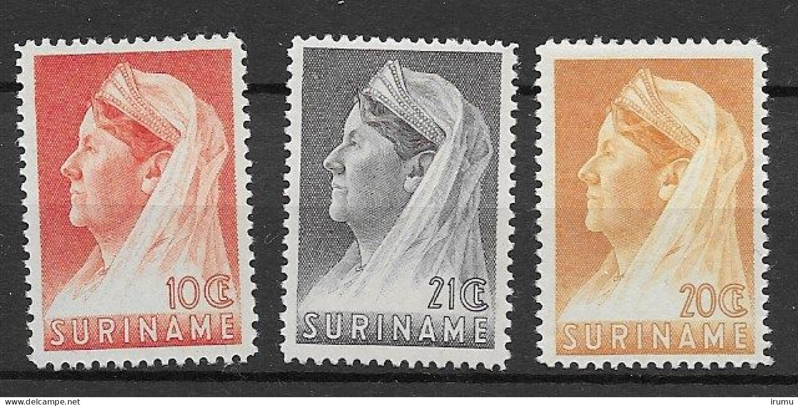 Suriname 1936, NVPH 167A, 170A, 171A (perf 12.5) MNH, Kw 139.5 EUR (SN 2682) - Surinam ... - 1975