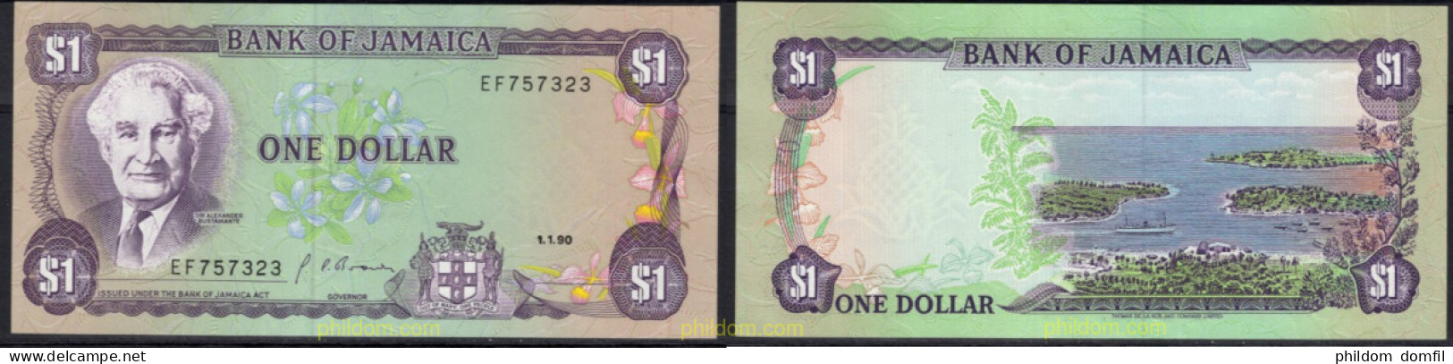 8402 JAMAICA 1990 JAMAICA 1 DOLLAR 1990 - Jamaique