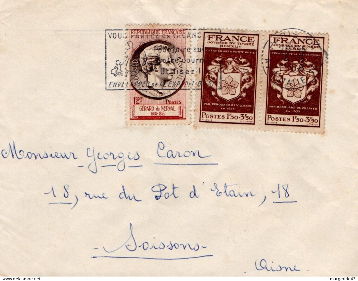 AFFRANCHISSEMENT COMPOSE SUR LETTRE DE PARIS 1956 - Postal Rates