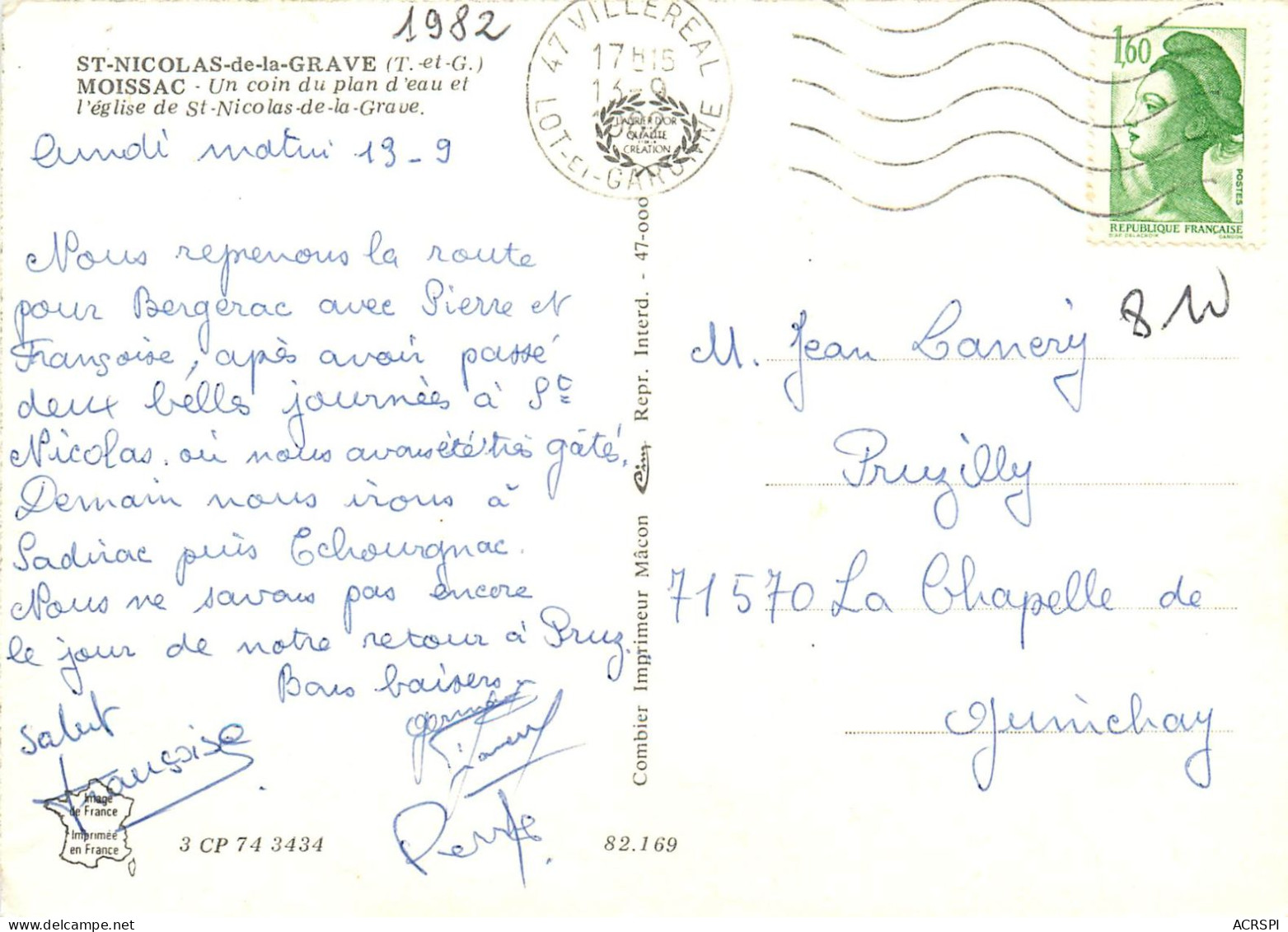 SAINT NICOLAS DE LA GRAVE  Un Coin Du Plan D'eau  24  (scan Recto-verso) KEVREN0643 - Saint Nicolas De La Grave
