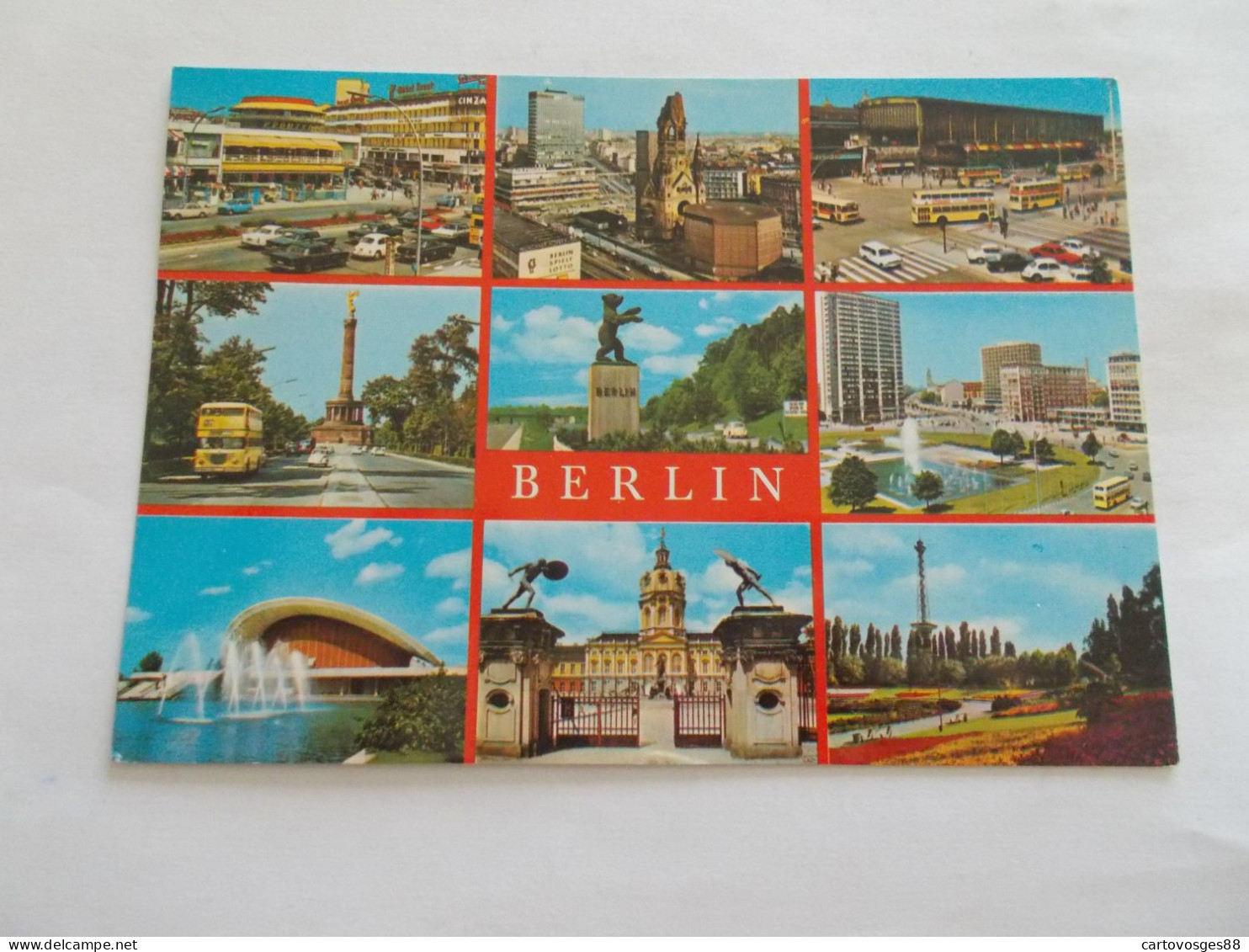 BERLIN   ( ALLEMAGNE GERMANY ) MULTIVUES 9 BELLES VUES BUS A 2 ETAGES VIEILLES AUTOS PARCS MONUMENTS - Brandenburger Tor