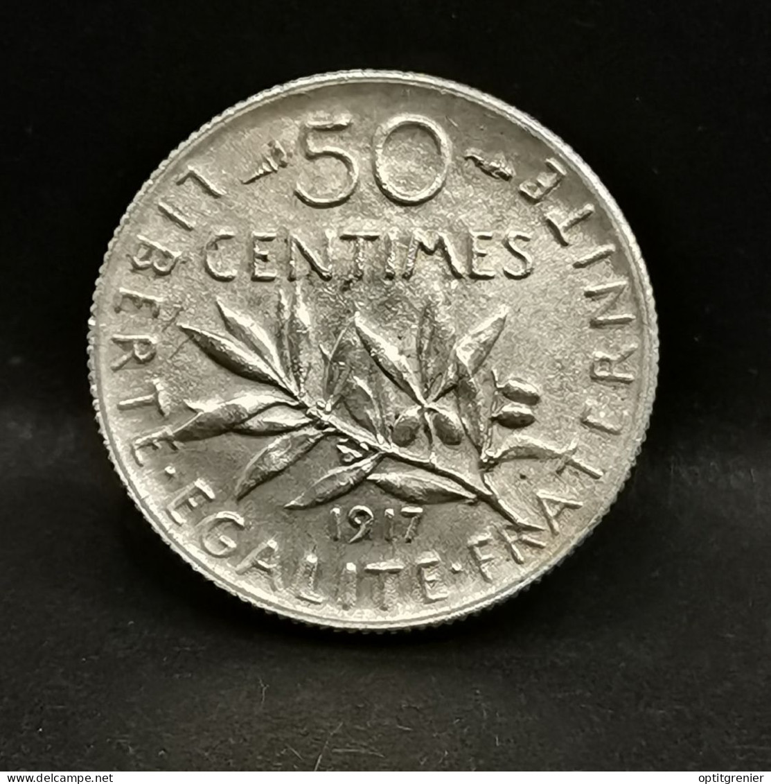 50 CENTIMES SEMEUSE ARGENT 1917 / FRANCE SILVER - 50 Centimes