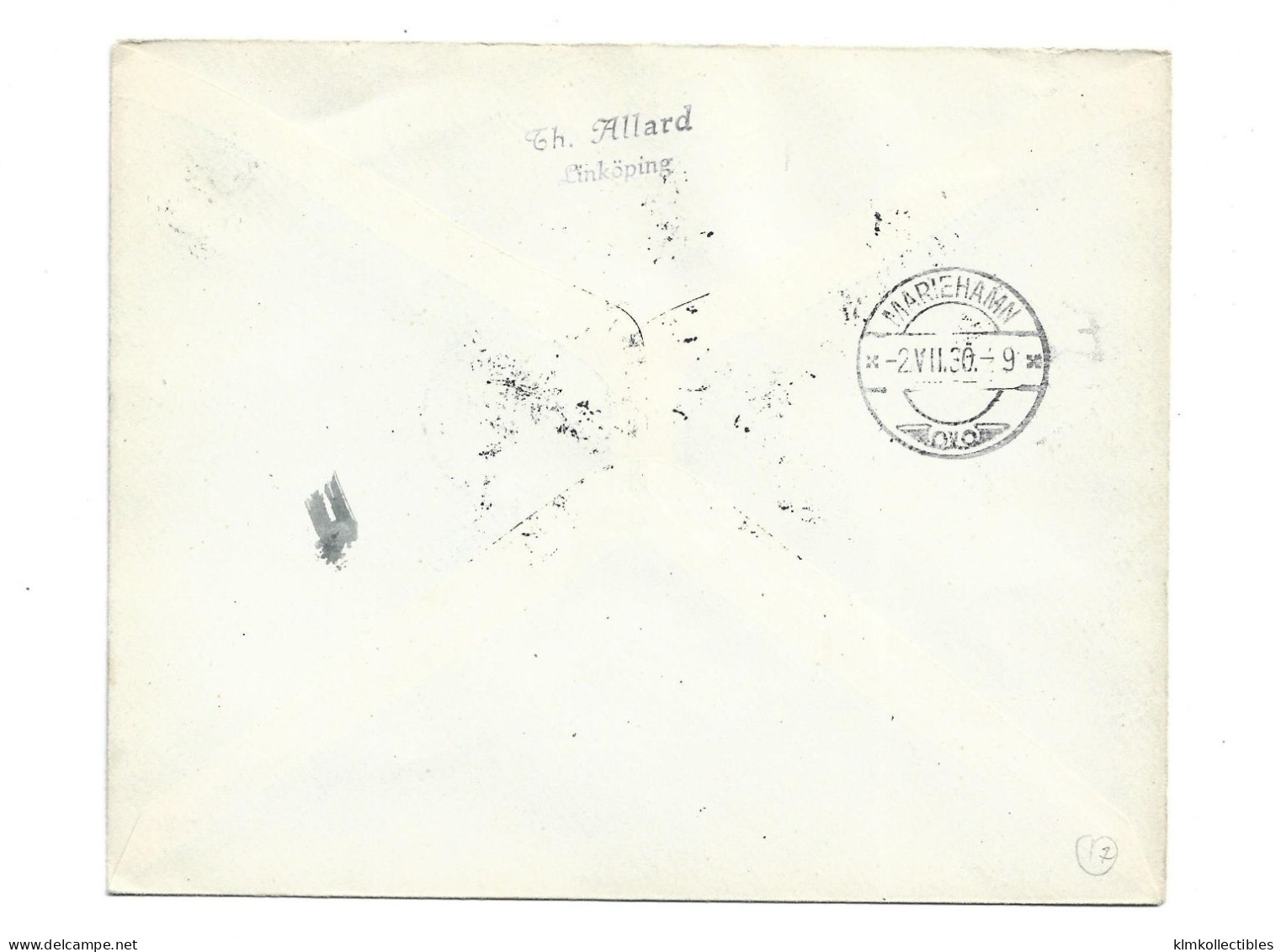 DENMARK DANMARK - 1930 AIRMAIL LUFTPOST STATIONERY COVER TO MARIEHAMN FINLAND - Luchtpostzegels