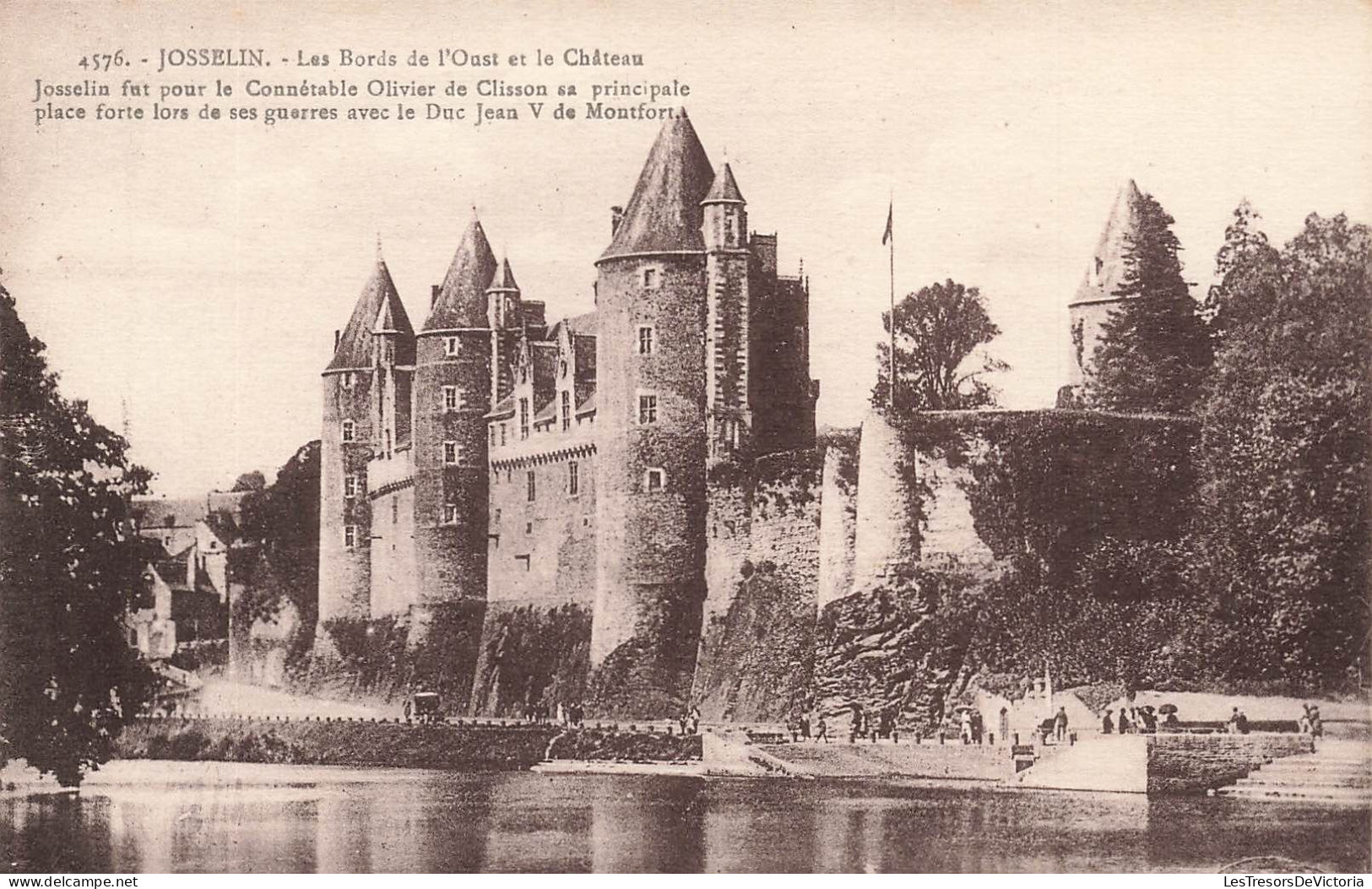 FRANCE - Josselin - Les Bords De L'Oust Et Le Château - Josselin Fut Le Connétable Oliver De  - Carte Postale Ancienne - Josselin