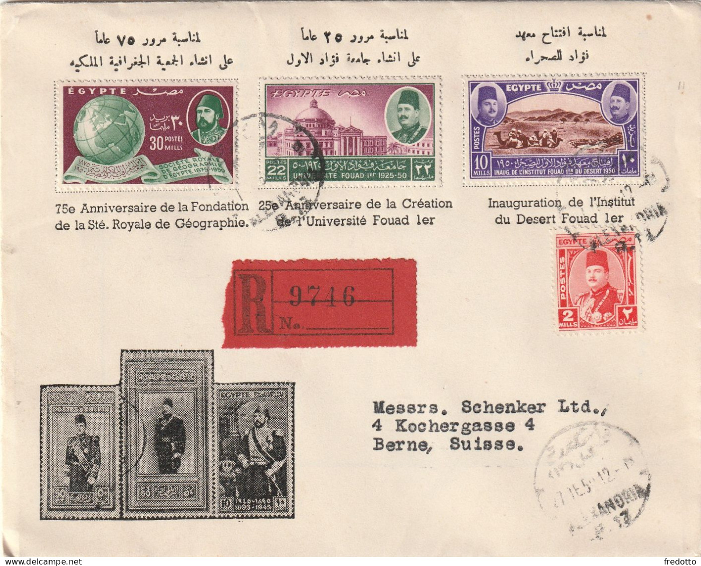 Aegypten-Brief Per Einschreiben 1950 - Storia Postale