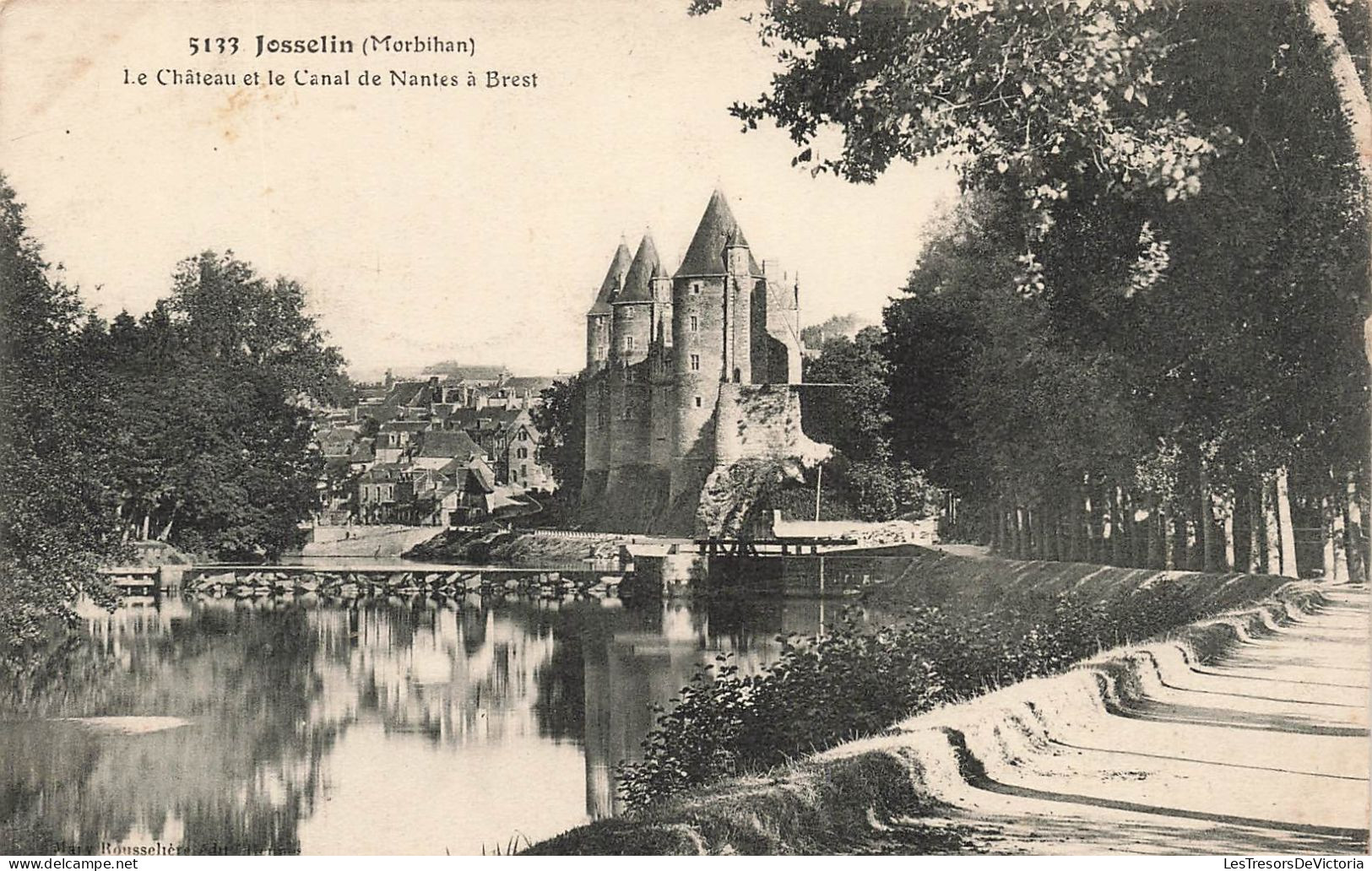 FRANCE - Josselin - Le Château Et Le Canal De Nantes à Brest - Carte Postale Ancienne - Josselin