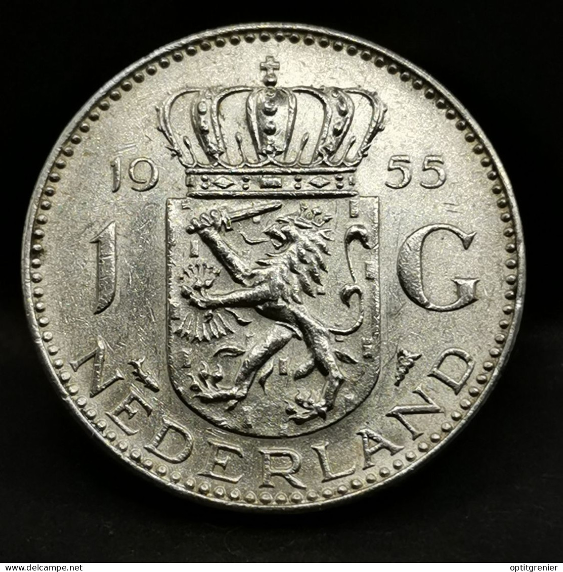 1 GULDEN JULIANA  ARGENT 1955 PAYS BAS / NEDERLAND SILVER - 1948-1980: Juliana