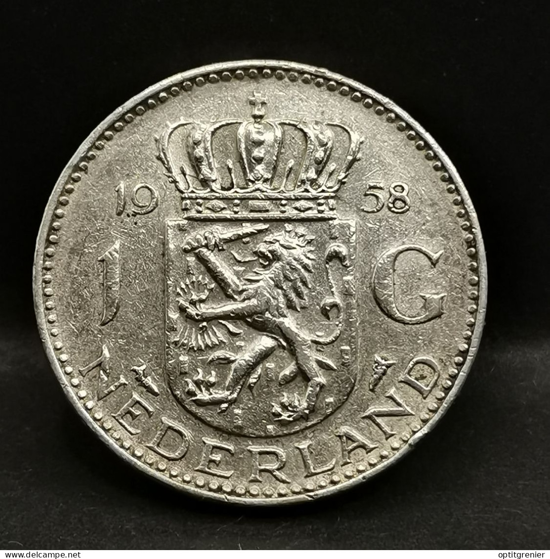 1 GULDEN JULIANA  ARGENT 1958 PAYS BAS / NEDERLAND SILVER - 1948-1980: Juliana