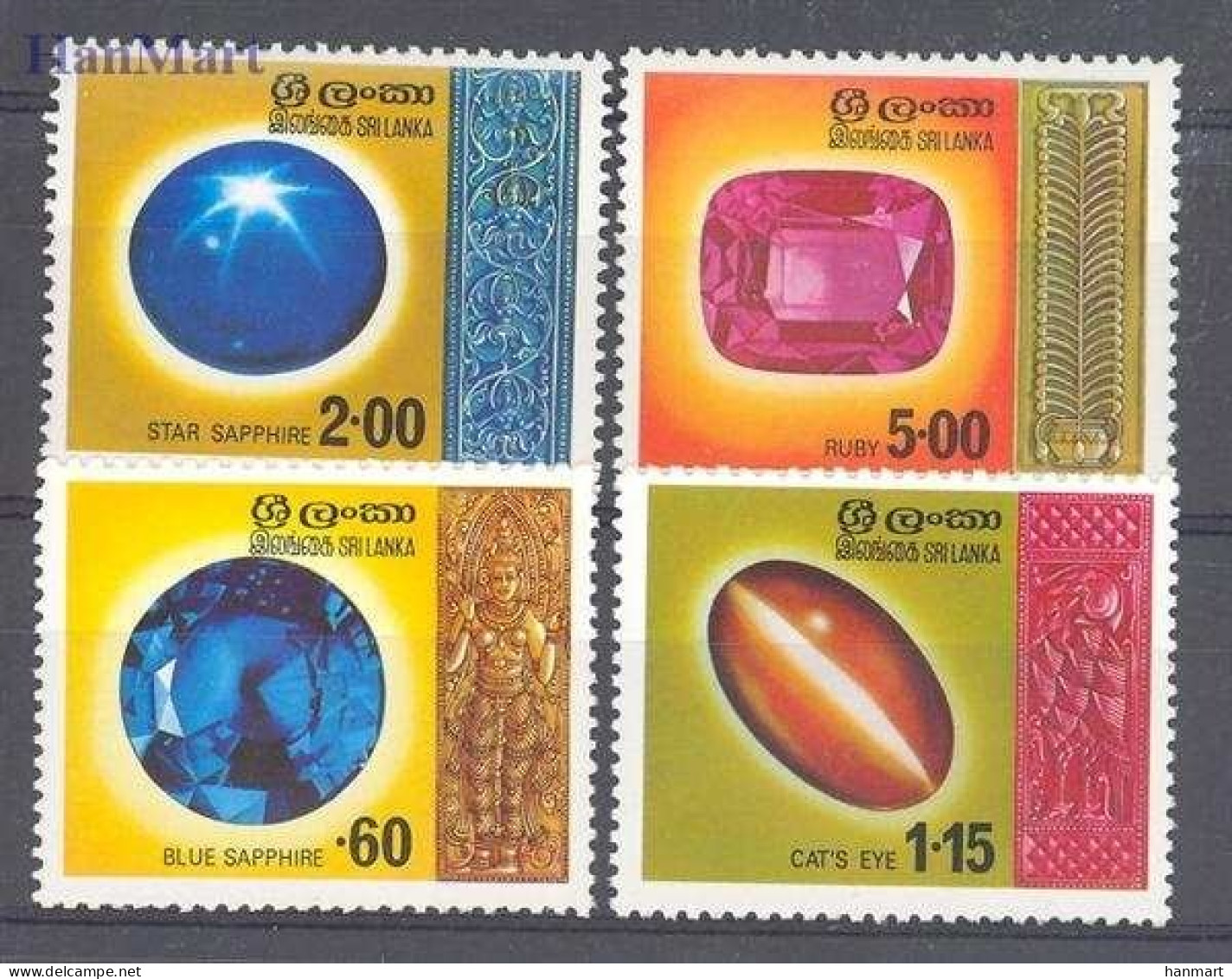 Sri Lanka 1976 Mi 456-459 MNH  (ZS8 SRI456-459) - Minerales