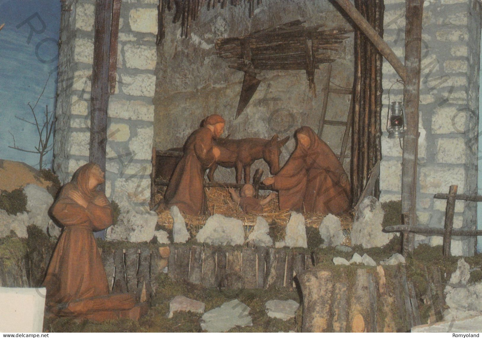 CARTOLINA  C2 GRECCIO,RIETI,LAZIO-SANTUARIO FRANCESCANO DEL PRESEPIO-PRESEPIO LIGNEO (PROF. I.FERRI)-1968-VIAGGIATA 1990 - Rieti