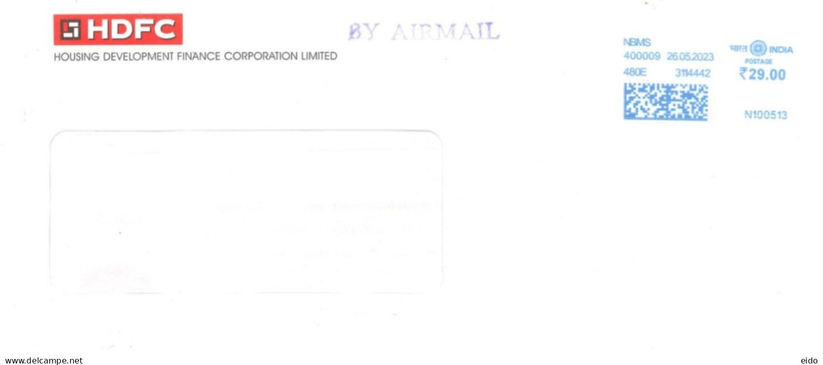 INDIA. - 2023, POSTAL FRANKING MACHINE COVER TO DUBAI. - Covers & Documents