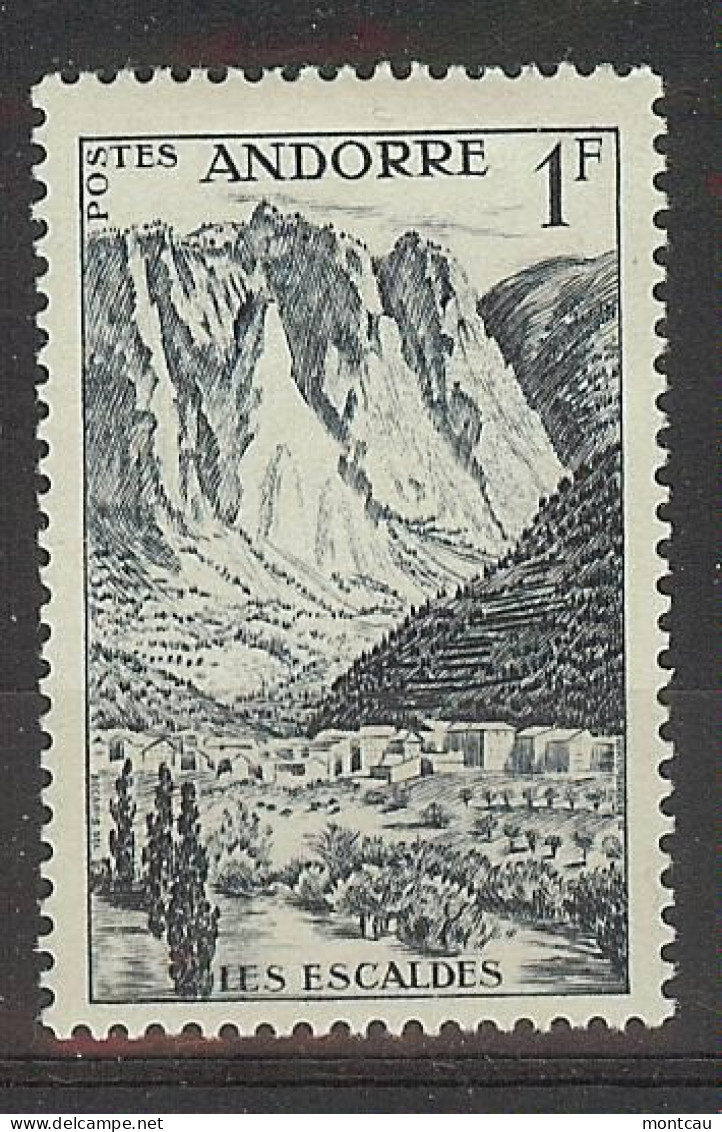 Andorra Fran. 1955 Paisajes 1 F Ed:142 (*) - Ongebruikt