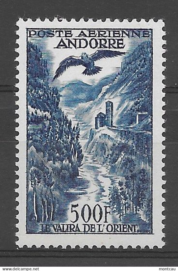 Andorra -Franc 1955-57 Aereo Y=A4 Ed=163 (*) - Unused Stamps