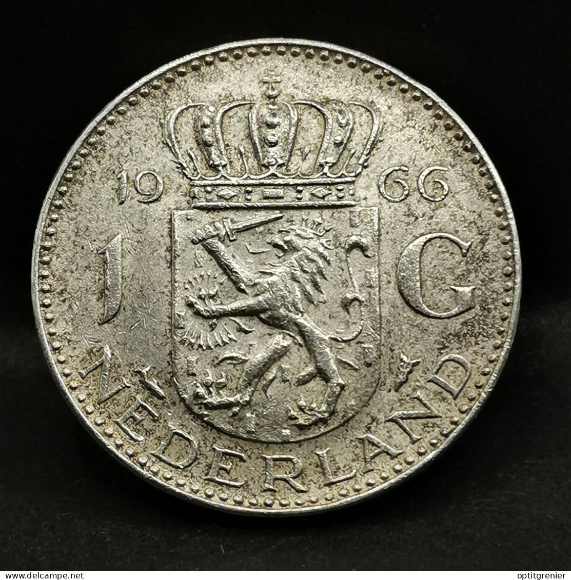 1 GULDEN JULIANA  ARGENT 1966 PAYS BAS / NEDERLAND SILVER - 1948-1980: Juliana