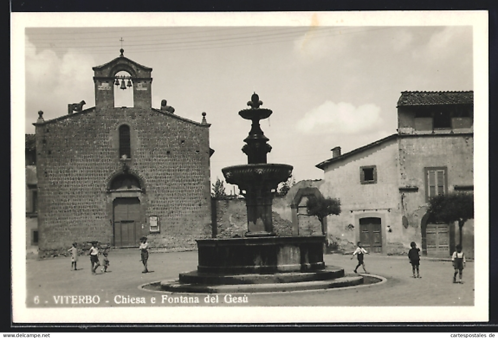 Cartolina Viterbo, Chiesa E Fontana Del Gesu  - Viterbo