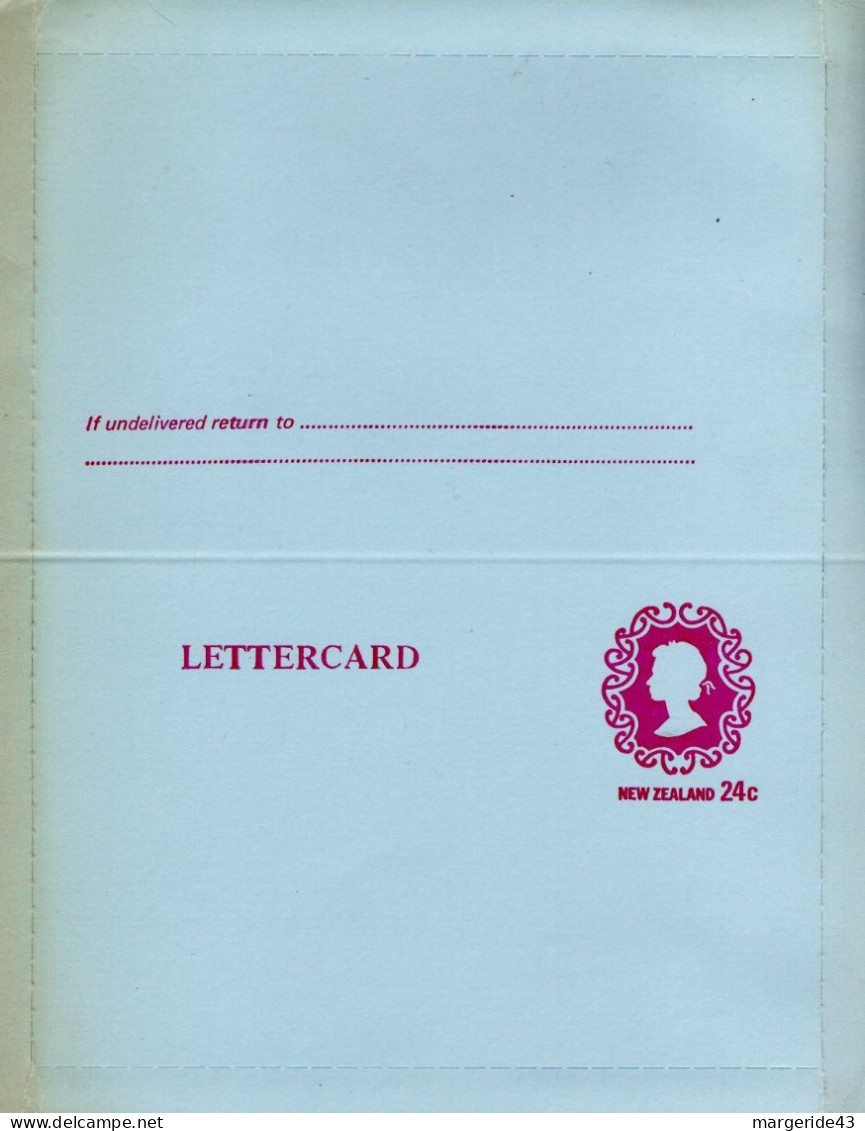 NOUVELLE ZELANDE ENTIER CARTE LETTRE 24 CENT NEUF - Postal Stationery