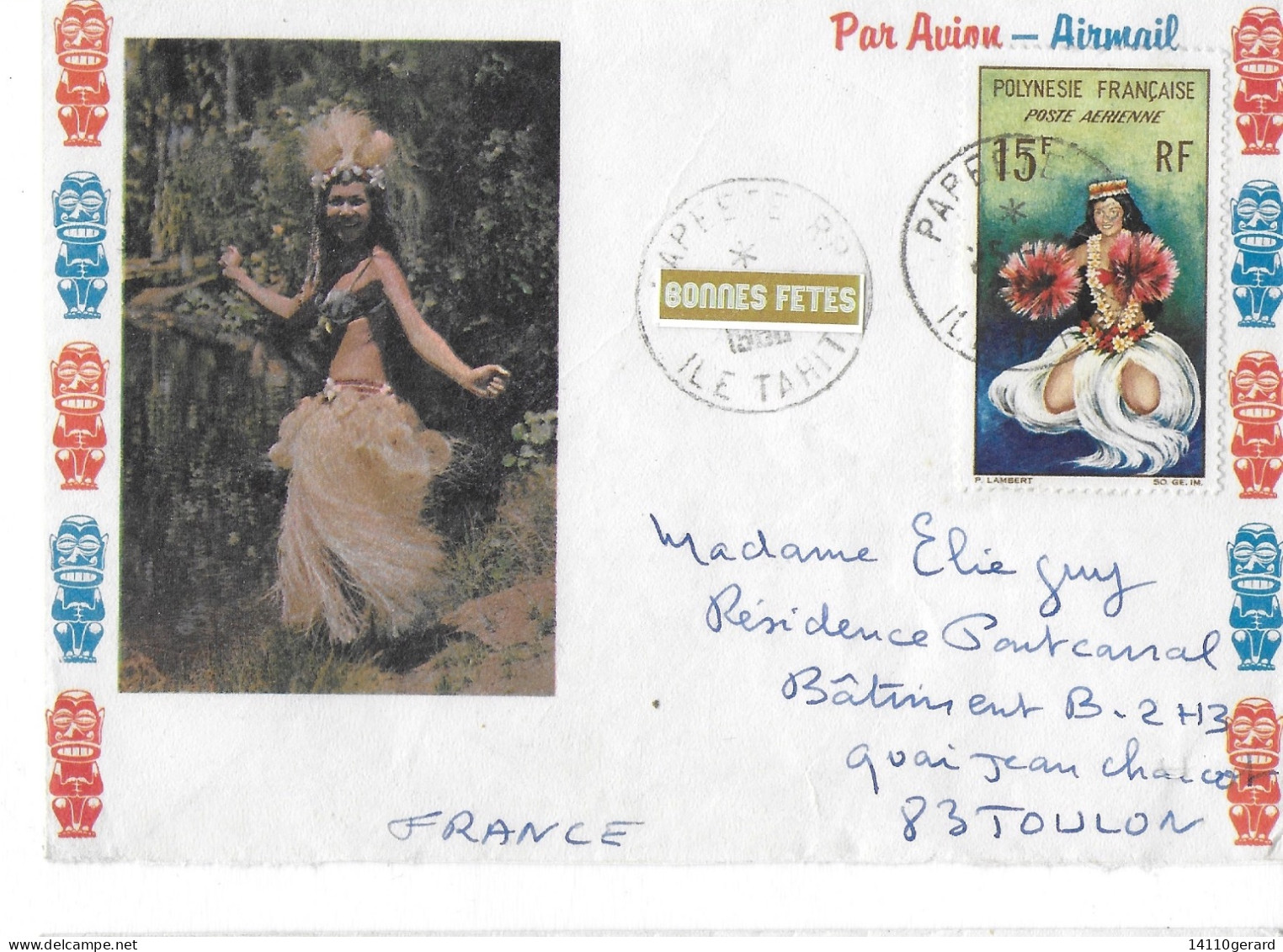 PAPETTE ILE TAHITI 25/10/1968 - Used Stamps