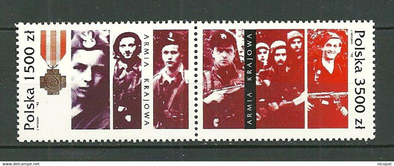 POLAND MNH ** 3212-3213 Année De L'armée De L'intérieur Résistance Polonaise Médaille - Nuevos