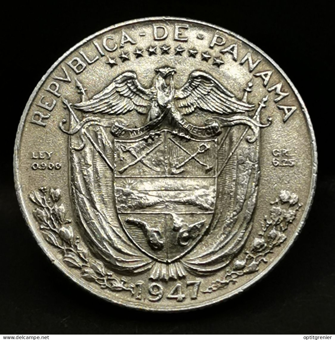 1/4 BALBOA ARGENT 1947 PANAMA / SILVER QUARTO BALBOA - Panamá