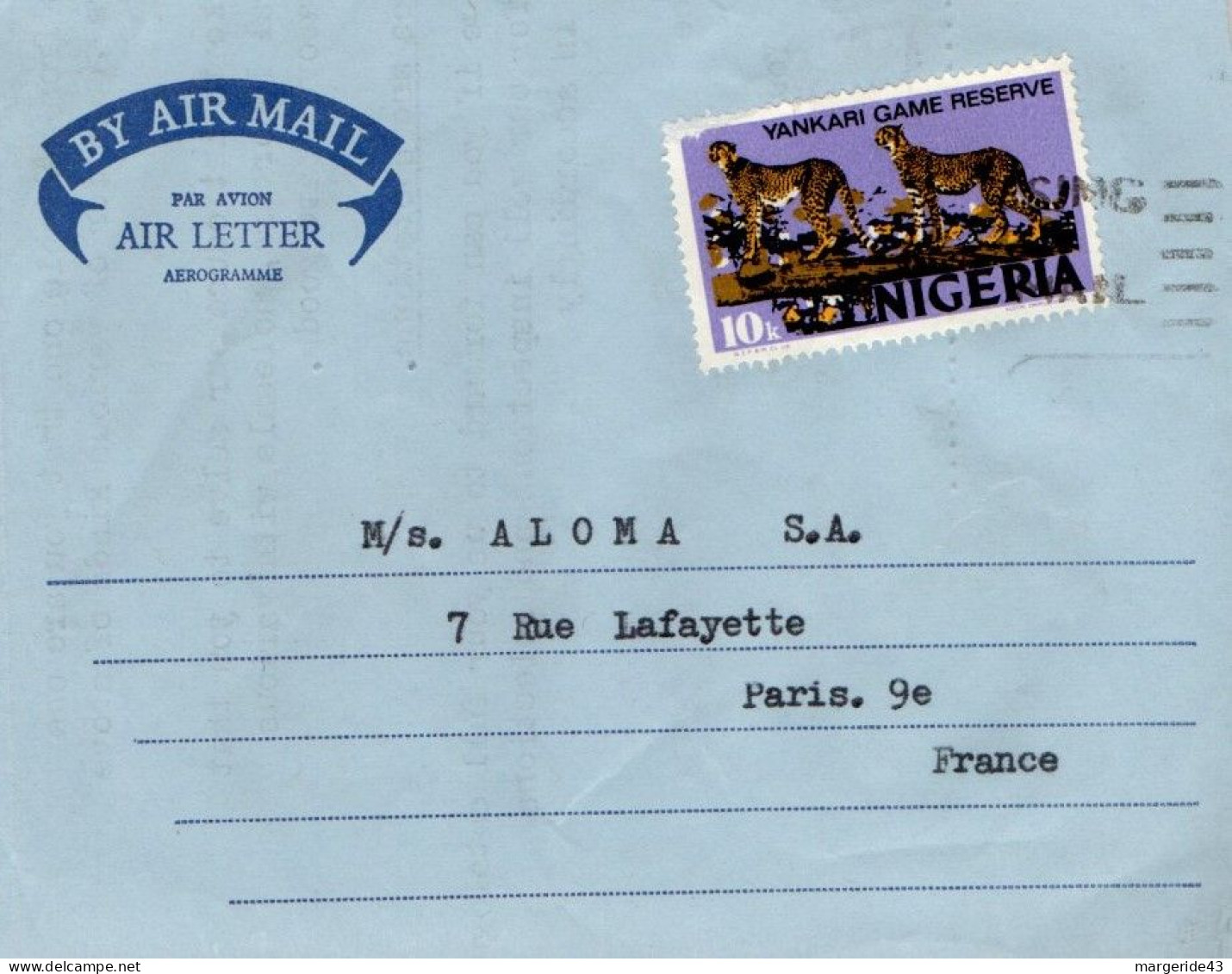 NIGERIA LETTRE AVION POUR LA FRANCE 1973 - Nigeria (1961-...)