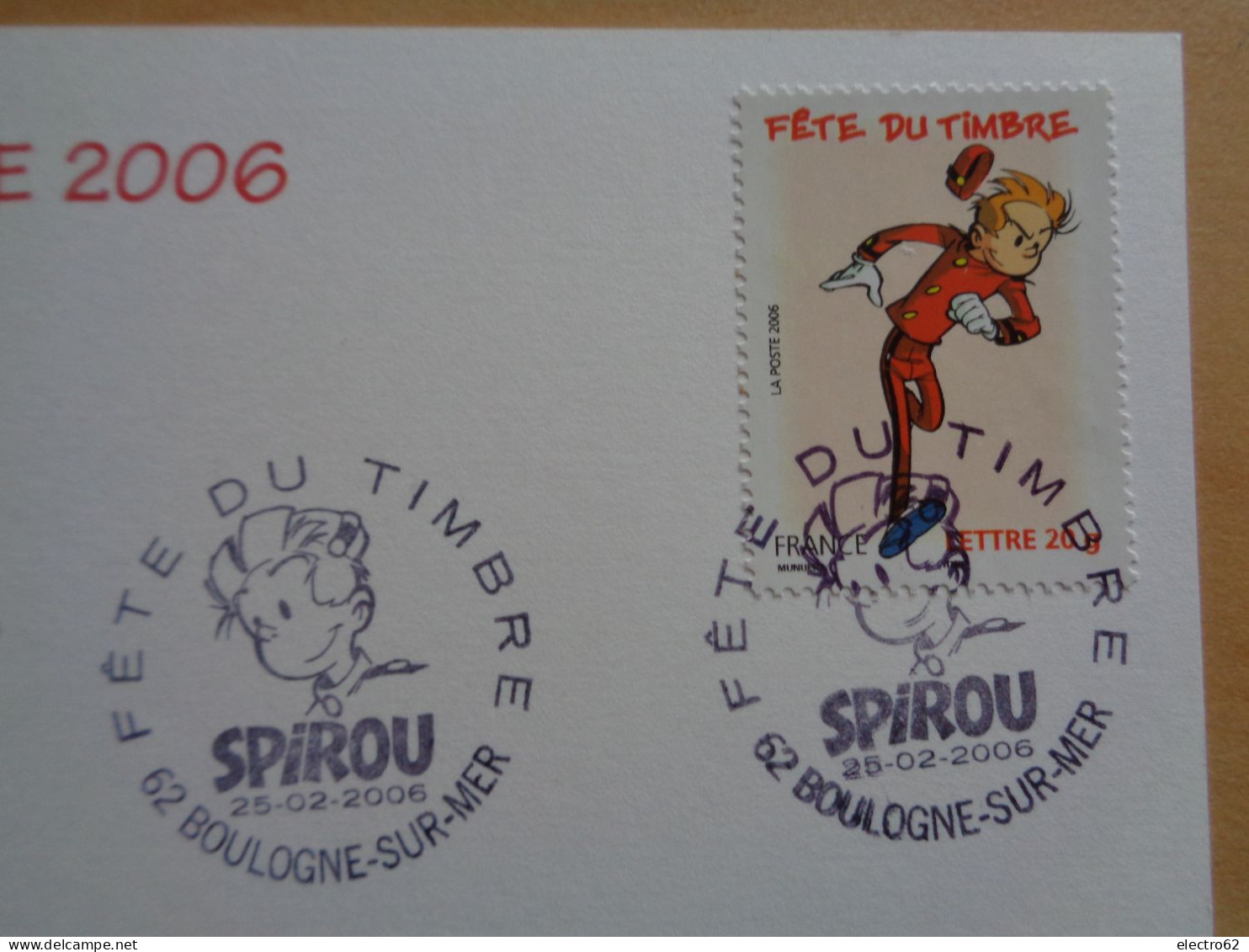 France Spirou Fête Du Timbre 2006 à Boulogne Sur Mer Fantasio BD Carte Postale Comic Comico Tegneserie Komiczny - Cómics