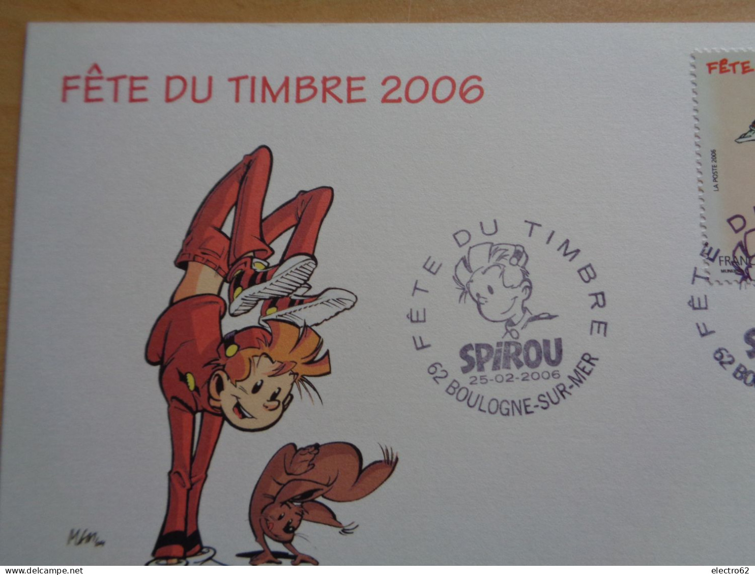 France Spirou Fête Du Timbre 2006 à Boulogne Sur Mer Fantasio BD Carte Postale Comic Comico Tegneserie Komiczny - Cómics