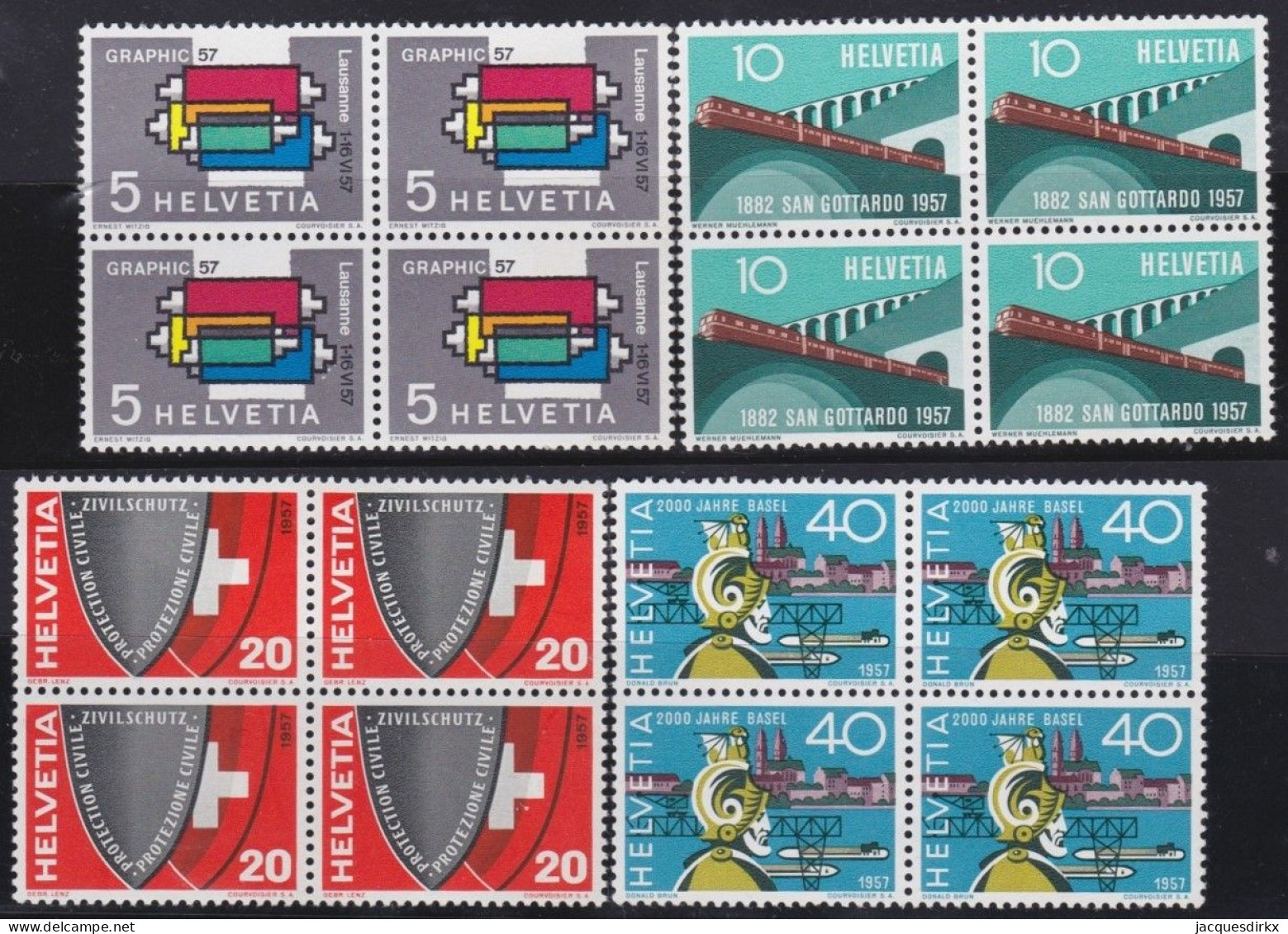 Suisse   .  Yvert  .     586/589   Blocs De 4    .       **        .     Neuf Avec Gomme Et SANS Charnière - Unused Stamps