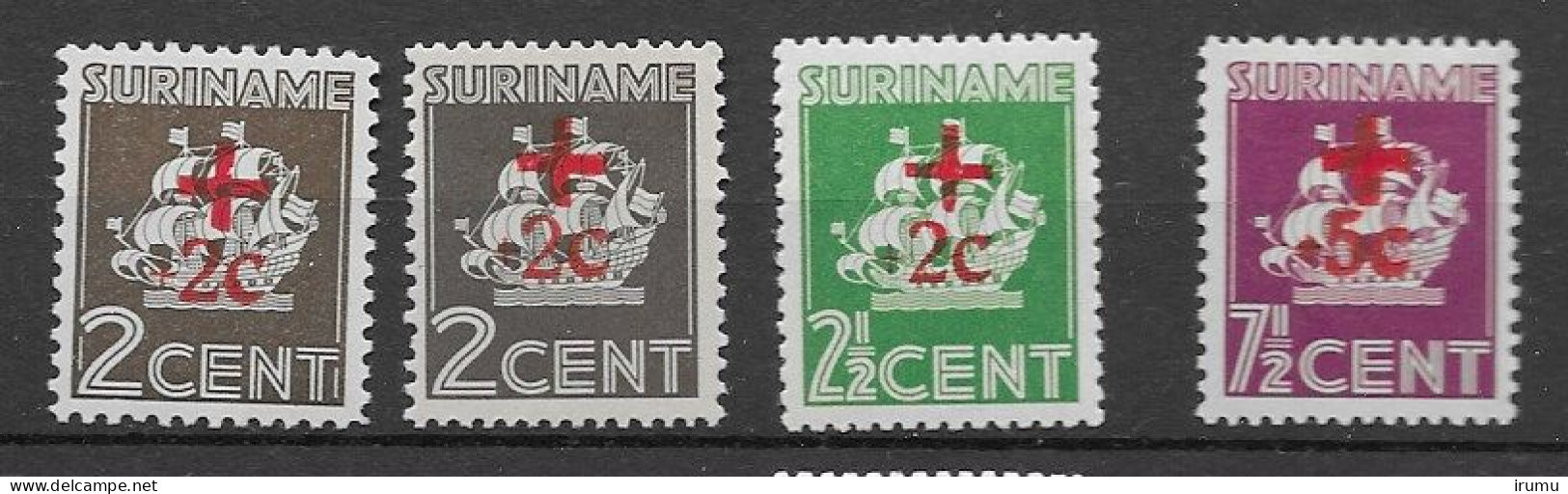 Suriname 1942, NVPH 202-05 Met Twee Kleine ‘c’s MH, Kw 79 EUR (SN 2691) - Surinam ... - 1975