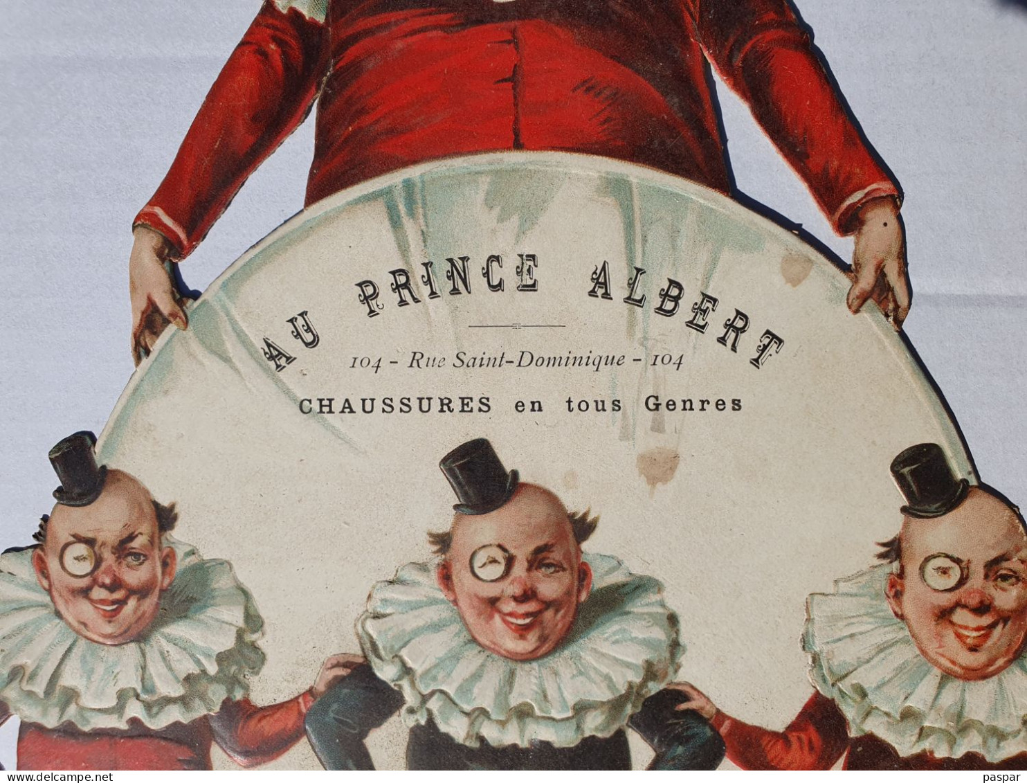 Très Grand Chromo Découpis Circa 1900 - Carton Gaufré 34x28cm - Au Prince Albert Chaussures Rue St Dominique Paris - Ragazzi