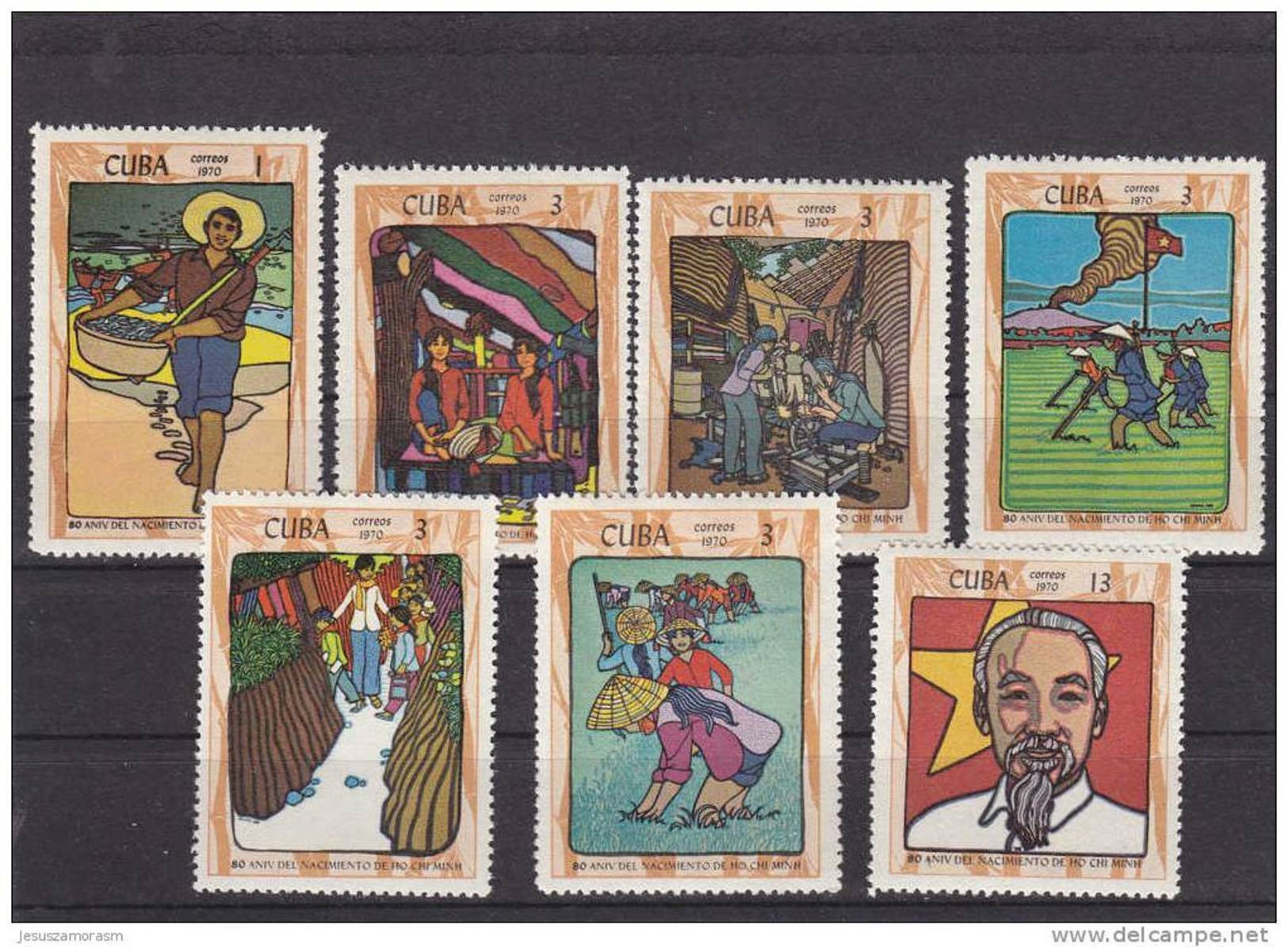 Cuba Nº 1407 Al 1413 Goma Con Defectos - Unused Stamps