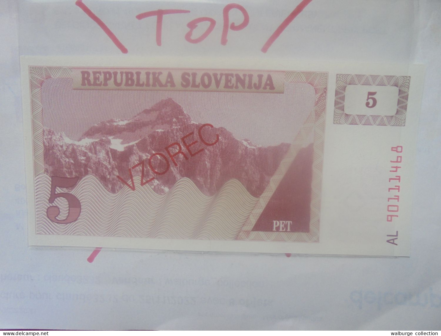 +++VZOREC+++ECHANTILLON+++SLOVENIE 5 TOLARJEV 1990 Neuf (B.33) - Slovénie