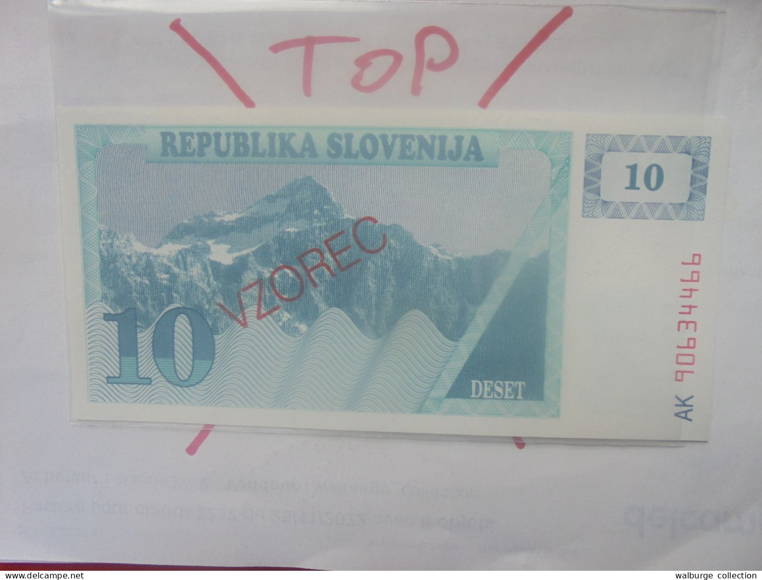 +++VZOREC+++ECHANTILLON+++SLOVENIE 10 TOLARJEV 1990 Neuf (B.33) - Slovenië