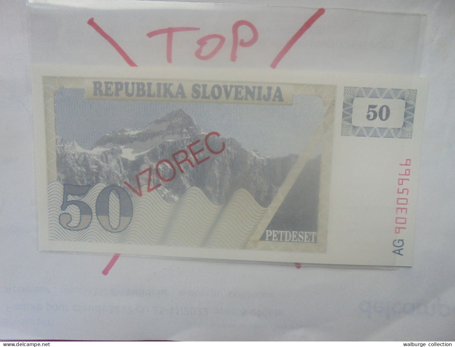 +++VZOREC+++ECHANTILLON+++SLOVENIE 50 TOLARJEV 1990 Neuf (B.33) - Slowenien