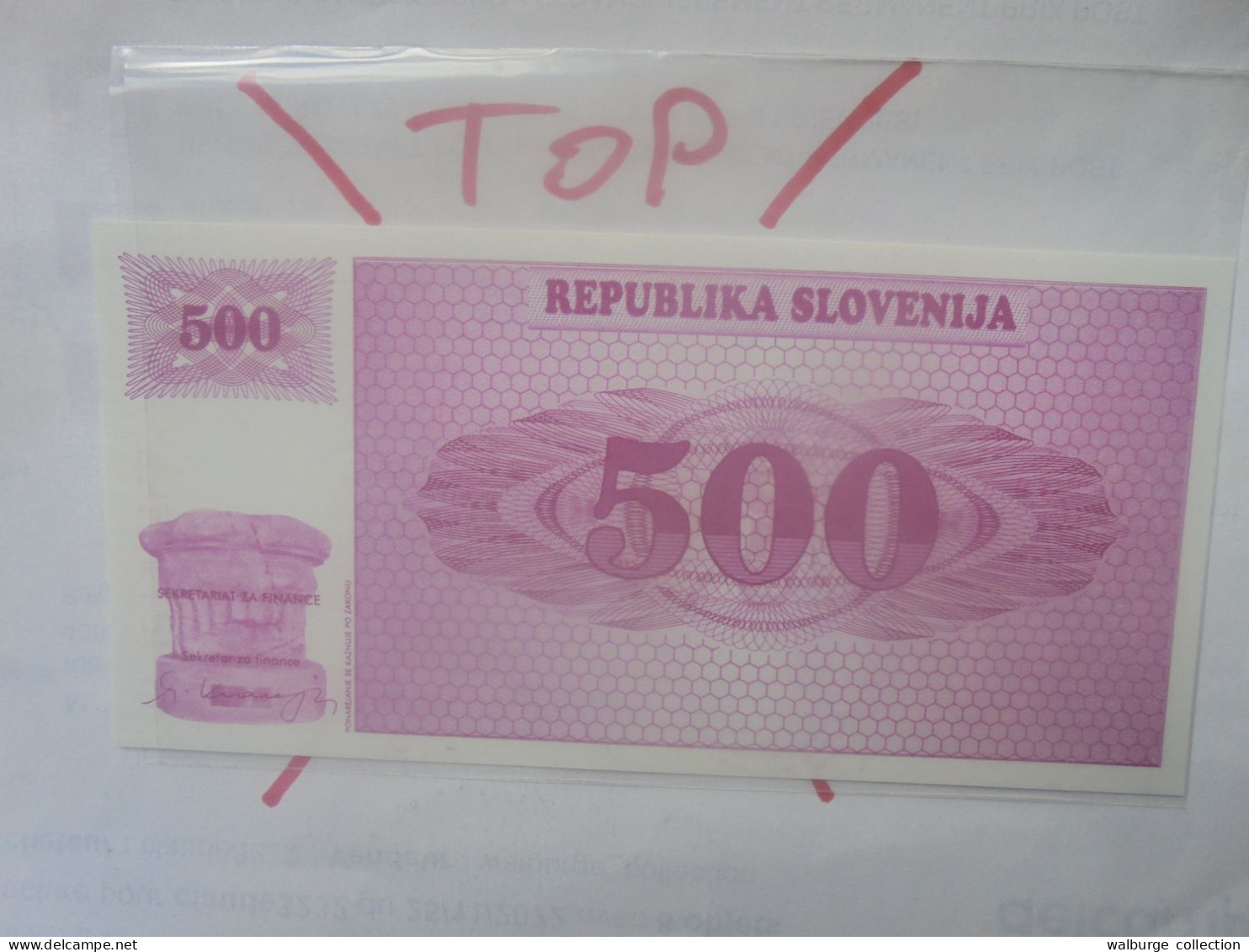 +++VZOREC+++ECHANTILLON+++SLOVENIE 500 TOLARJEV 1990 Neuf (B.33) - Slovenië