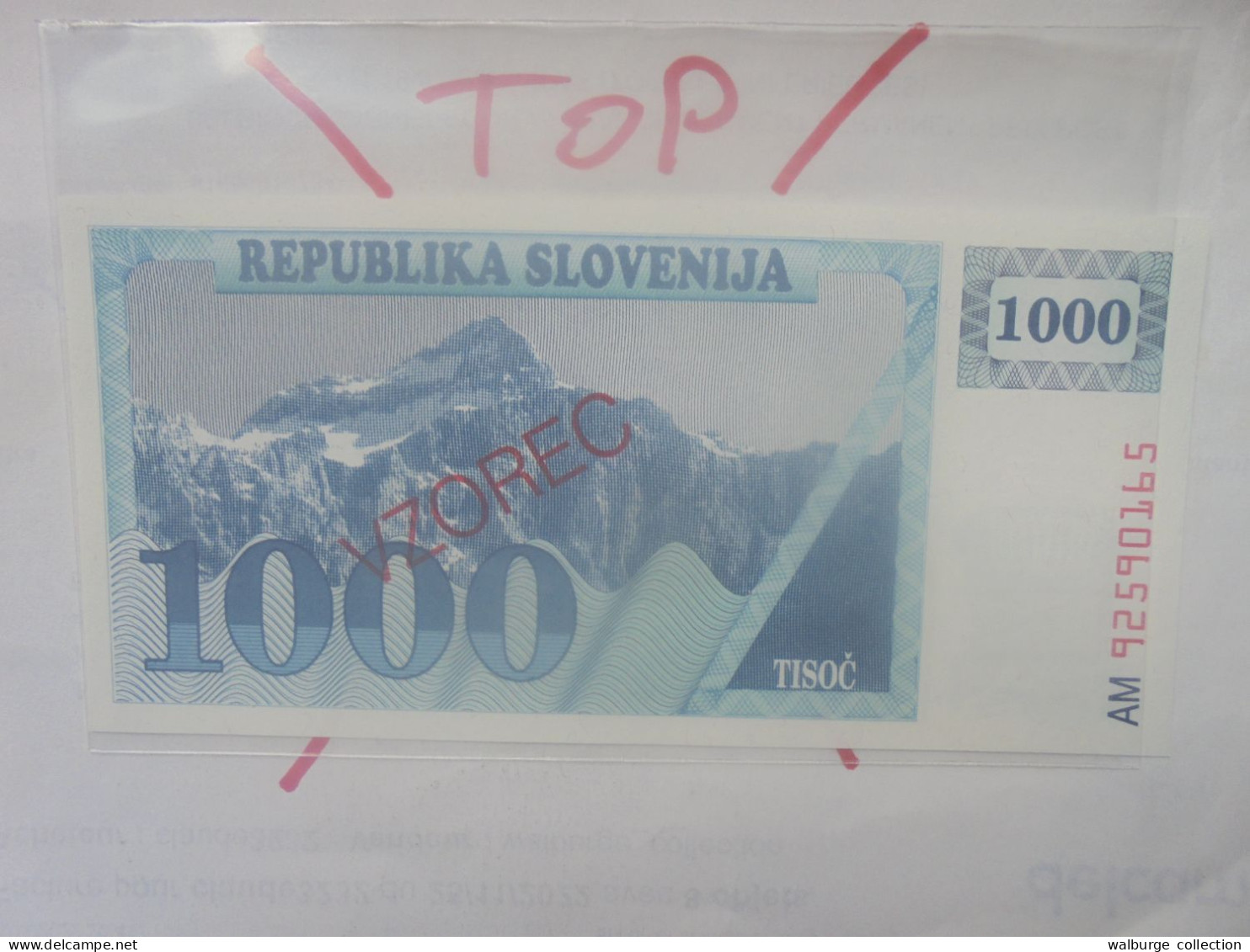 +++VZOREC+++ECHANTILLON+++SLOVENIE 1000 TOLARJEV 1990 Neuf (B.33) - Slovénie