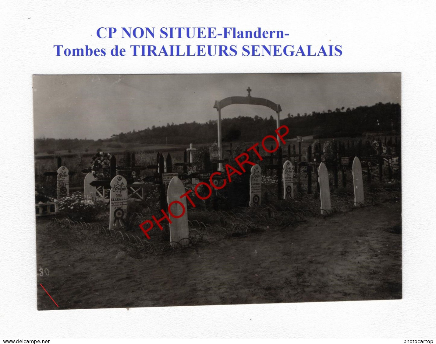 CP NON SITUEE-TOMBES De TIRAILLEURS SENEGALAIS-CIMETIERE-CARTE PHOTO Allemande-GUERRE 14-18-1 WK-Militaria-Flandern- - Soldatenfriedhöfen