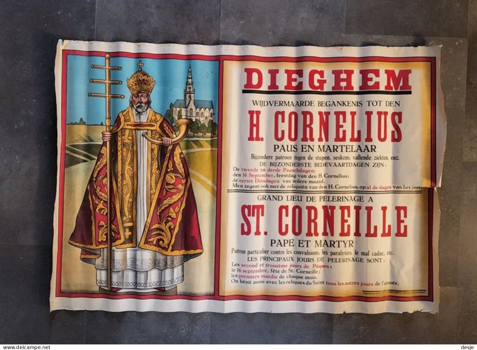 Diegem Dieghem Affiche Van De Begankenis Tot Den H. Cornelius - Altri & Non Classificati