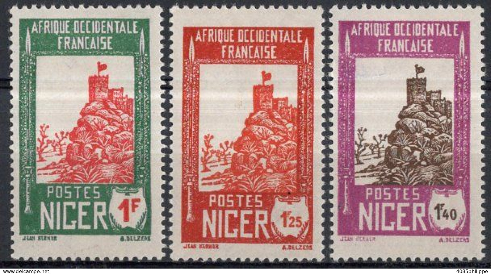NIGER Timbres-poste N°80* à 82* Neufs Charnières Cote : 3€00 - Unused Stamps