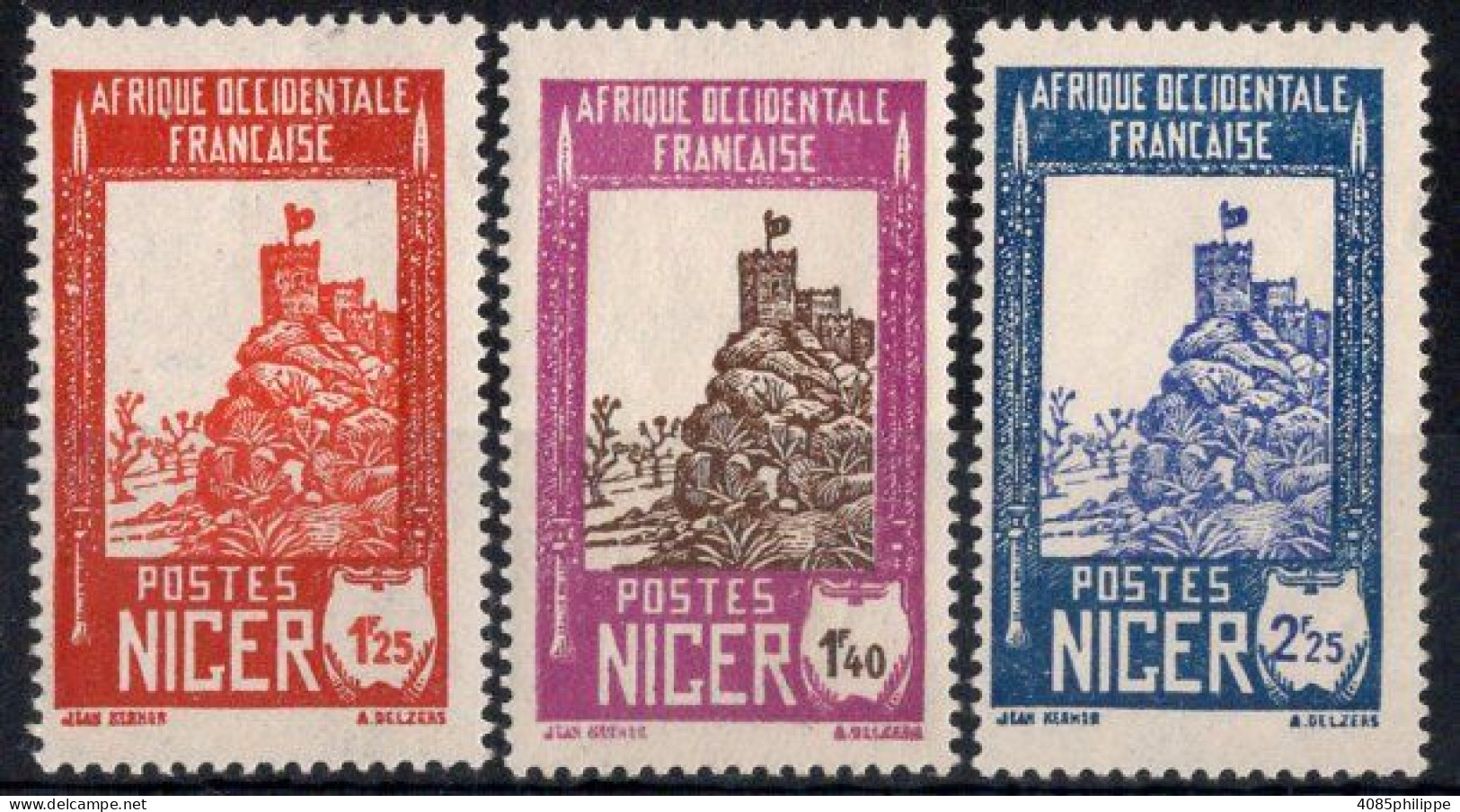 NIGER Timbres-poste N°81*,82* & 84* Neufs Charnières Cote : 3€25 - Unused Stamps