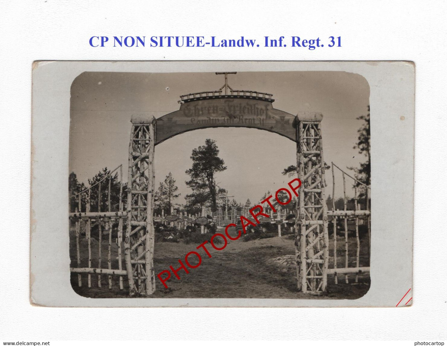 CP NON SITUEE-CIMETIERE Du Landw. Inf. Regt.31-CARTE PHOTO Allemande-GUERRE 14-18-1 WK-Militaria-Feldpost - War Cemeteries