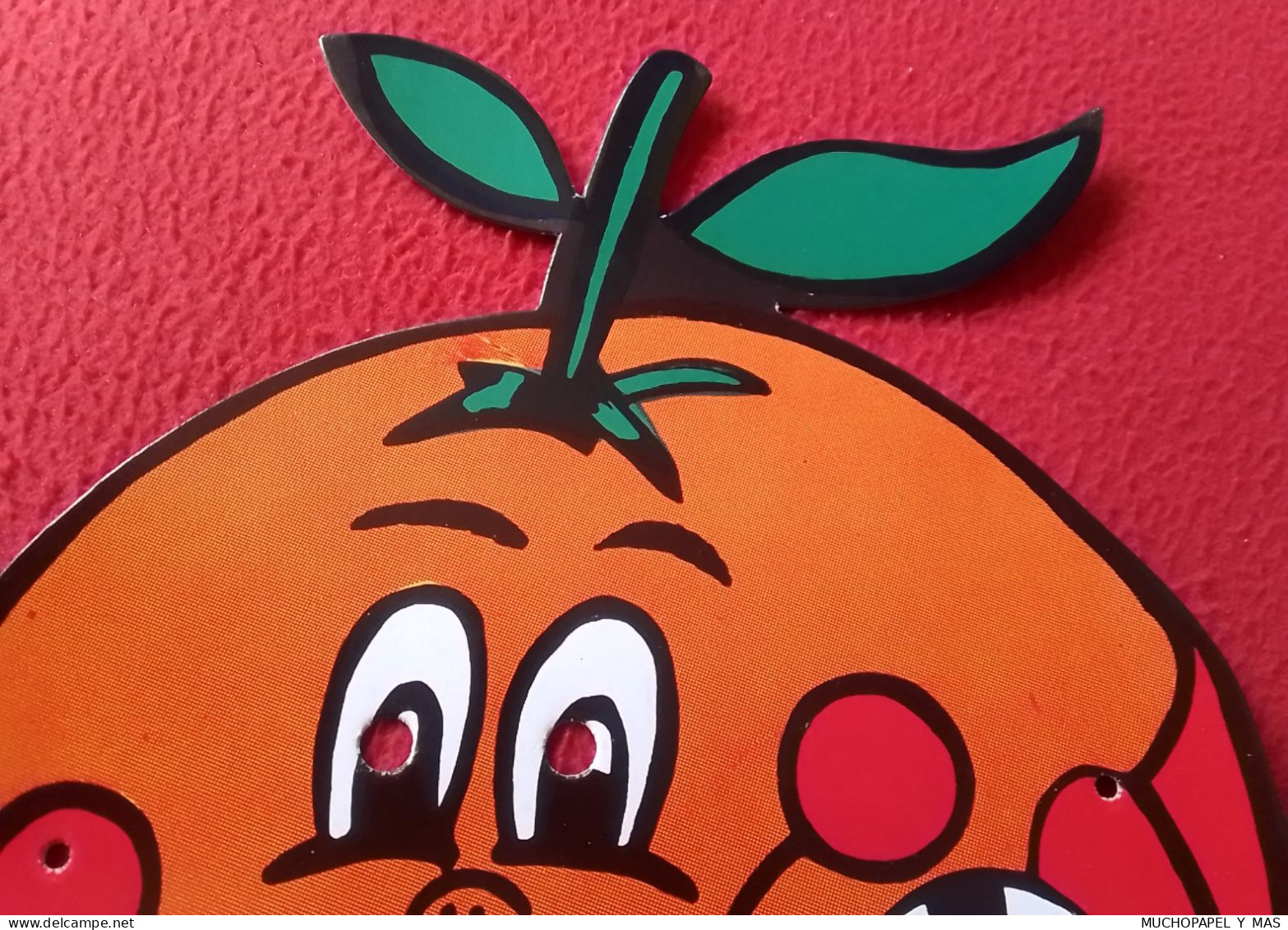 CARETA DE CARTÓN NARANJITO MASCOTA DEL MUNDIAL DE FÚTBOL ESPAÑA 82 1982 CAMPEONATO DEL MUNDO FOOTBALL...FUTEBOL CALCIO.. - Altri & Non Classificati