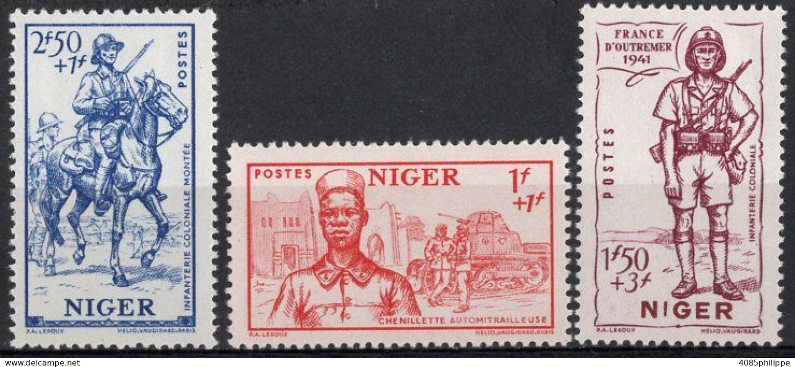 NIGER Timbres-poste N°86* à 88* Neufs Charnières Cote : 5€25 - Unused Stamps