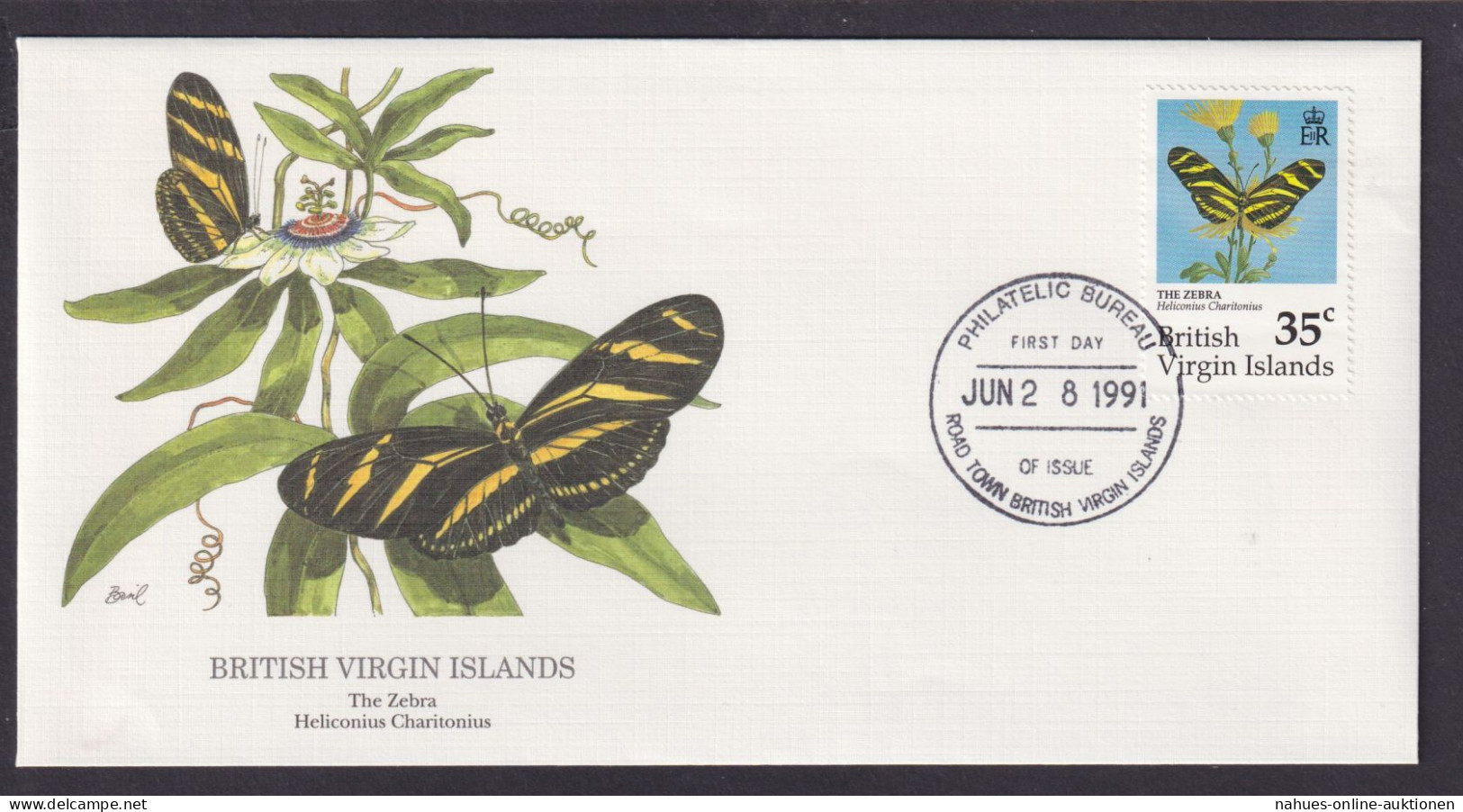 Britische Virgin Inseln Fauna Heliconius Schmetterling L Künstler Brief - Iles Vièrges Britanniques