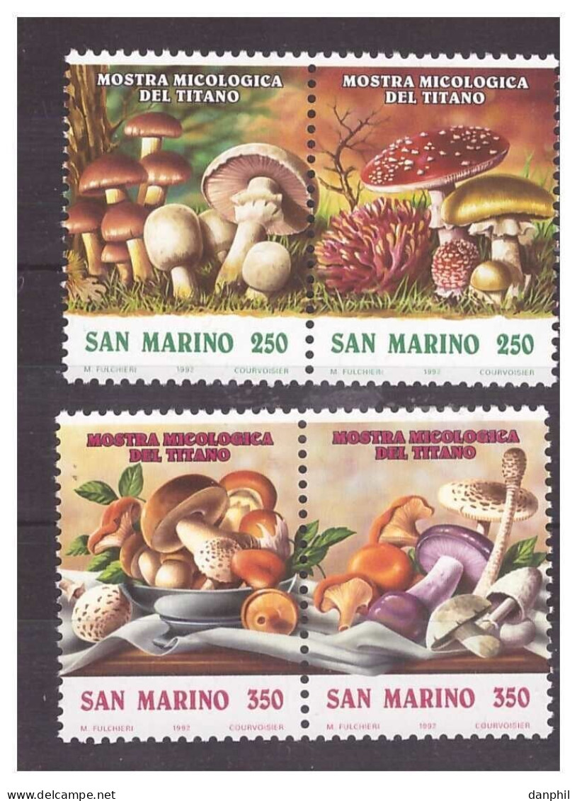 San Marino, 1992, Mi 1516-19, Mushrooms - MNH - Ungebraucht